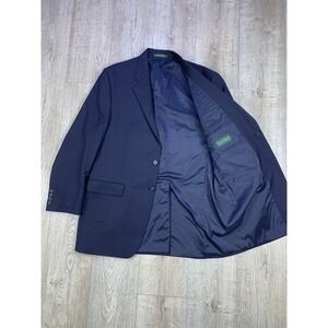 Lauren‎ Ralph Lauren 100% Wool Navy Blue Single Breasted Flap Pockets Men 42 L